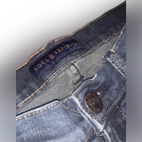 Rock & Republic Kasandra Mid Low Rise Boot Cut Straight Dark Wash Y2K Jeans 4 - Picture 7 of 11